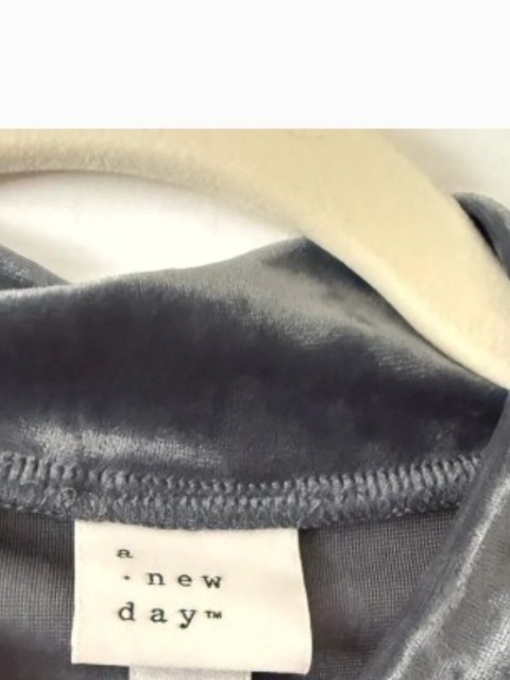 a new day blue/grey/green Velvet mock neck Top - Picture 4 of 4